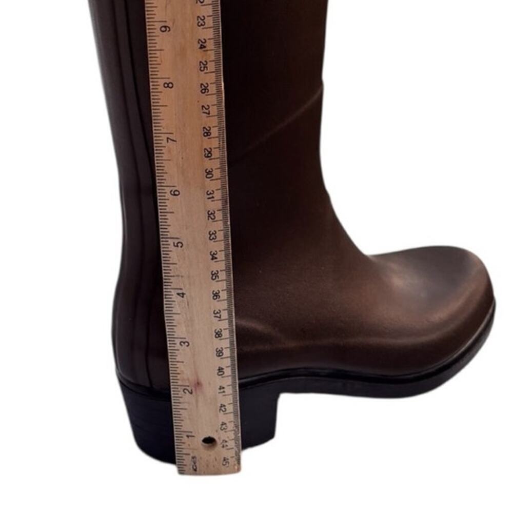 Aigle Miss Juliette Tall Heeled Boot EU Size 38 Waterproof Dk Brown - Picture 9 of 11